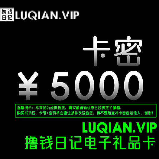 撸钱日记官方充值卡密5000面值