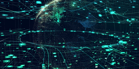 行星几何对称性与外层空间关系的数字投影 4K超高清视频素材下载 分辨率3840*2160