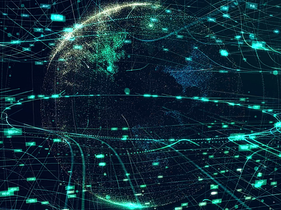 行星几何对称性与外层空间关系的数字投影 4K超高清视频素材下载 分辨率3840*2160