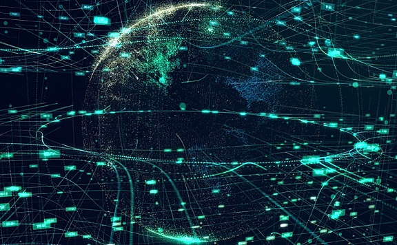 行星几何对称性与外层空间关系的数字投影 4K超高清视频素材下载 分辨率3840*2160
