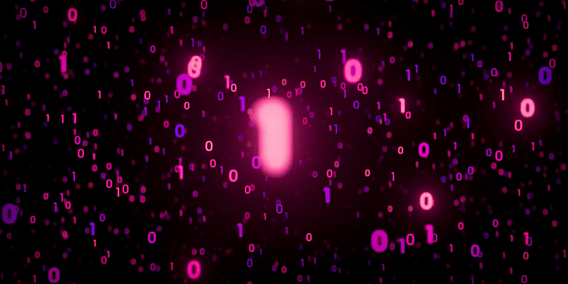 数字空间中闪烁发光的二进制代码 高清视频素材下载 分辨率1920*1080