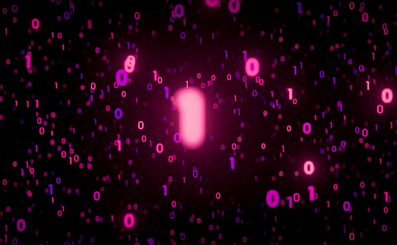 数字空间中闪烁发光的二进制代码 高清视频素材下载 分辨率1920*1080