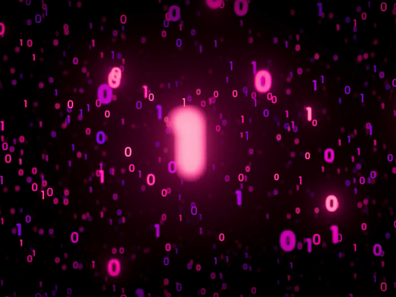 数字空间中闪烁发光的二进制代码 高清视频素材下载 分辨率1920*1080