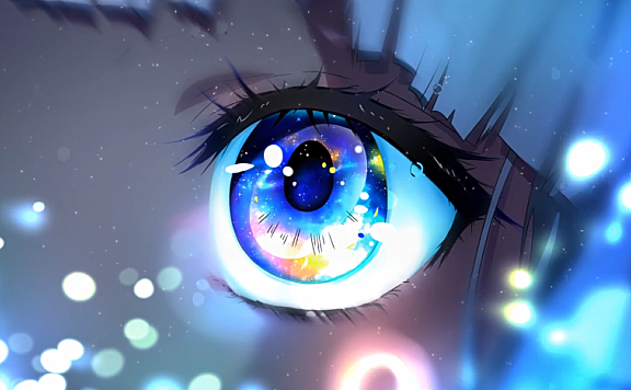 女孩的瞳孔散发着光芒 4K超高清动态壁纸分辨率3840*2160视频素材下载