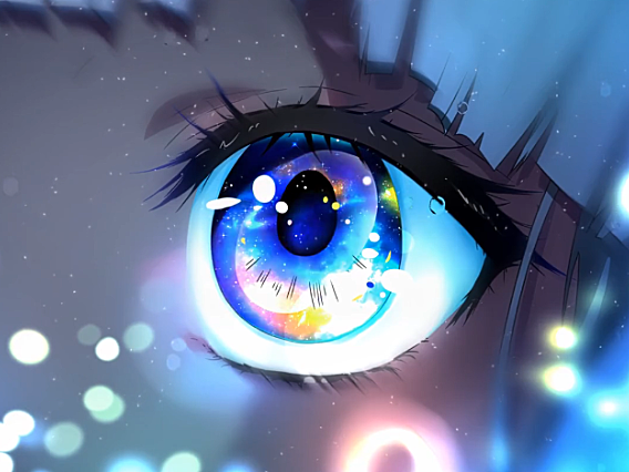 女孩的瞳孔散发着光芒 4K超高清动态壁纸分辨率3840*2160视频素材下载