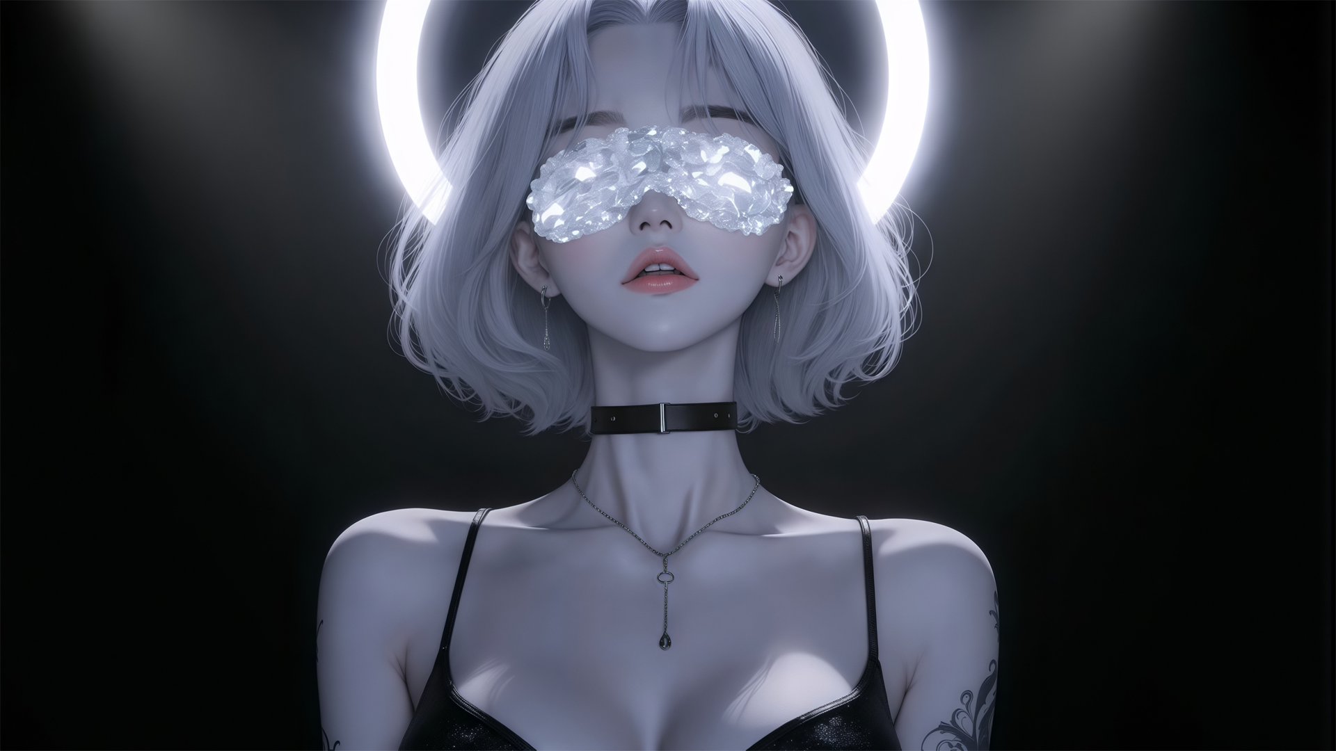 AI生成二次元短发吊带美女