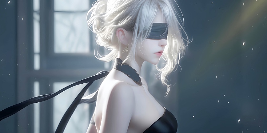 蒙着眼睛的美女背着光 精选4K高清电脑壁纸图片最火爆免费壁纸下载