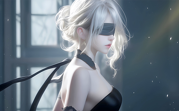 蒙着眼睛的美女背着光 精选4K高清电脑壁纸图片最火爆免费壁纸下载