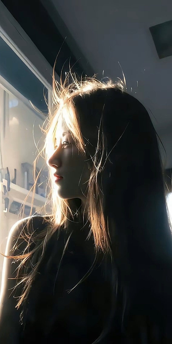 美女侧脸拍照逆光效果 最新手机壁纸图片原图免费下载