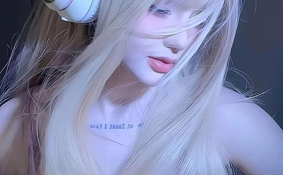 头戴耳机的金发DJ电竞美女 最新手机壁纸图片高清原图免费下载