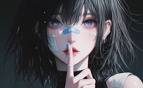 创可贴可爱短发美少女 电脑动态壁纸4K高清视频分辨率3480*2160免费下载